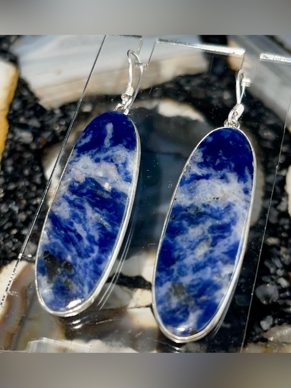 Navy Sodalite Crystal Pendant 2 1/2”